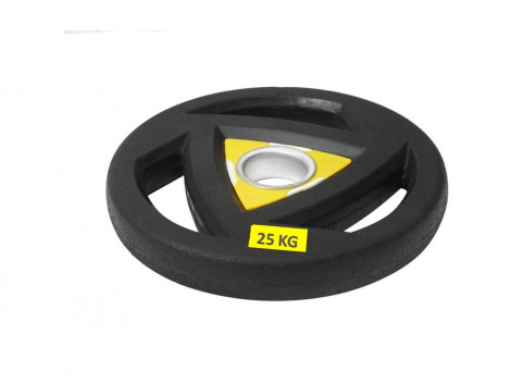 GYM24 OLYMPIC 50MM DIA HOLE VIVA RUBBER COATED PLATES 25 KG PAIR