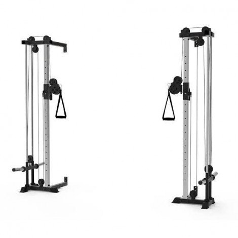 GYM24 Wall Mount Cable Crossover Commercial Station WM-100 | 19 Position Adjustable 180 Degree Pulle