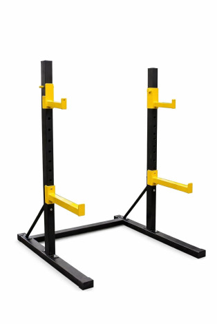 Gym24 Squat Rack with Bench Press Stand | Adjustable J Hooks & Spotter Arms | 400 kg Capacity |