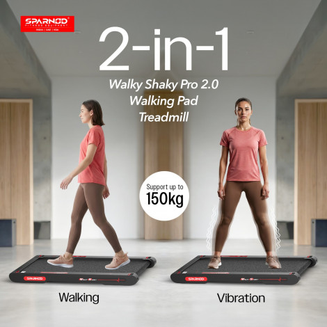 2 in 1 Walkpad with Vibrator with inlcine Capacity 150 kg