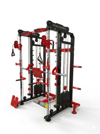 Gym24 Fuctional Trainer with Smith Iron Weight 2.0 Red Black (FREE INSTALLATION)
