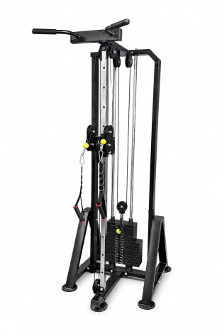 Gym24 Dual Pully Cable Cross Single Weight Tower with Pullups for Home Gym Model 2.0 with Iron Weigh