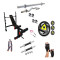 Rubber Coated Exclusive 10-100 Kg Home Gym Set with 6ft Plain + 3ft Curl & 1 Pair Dumbbell Rods
